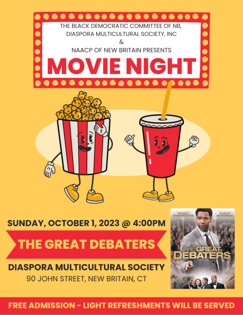 Black Democratic Committee, Diaspora Society and NAACP Sponsor “The Great Debaters” Movie Night for Local Youth